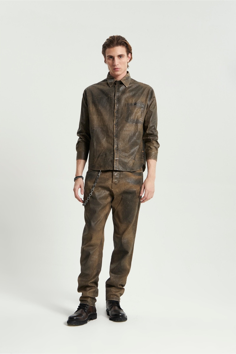 JEANS GARAGE COLOR LEATHER