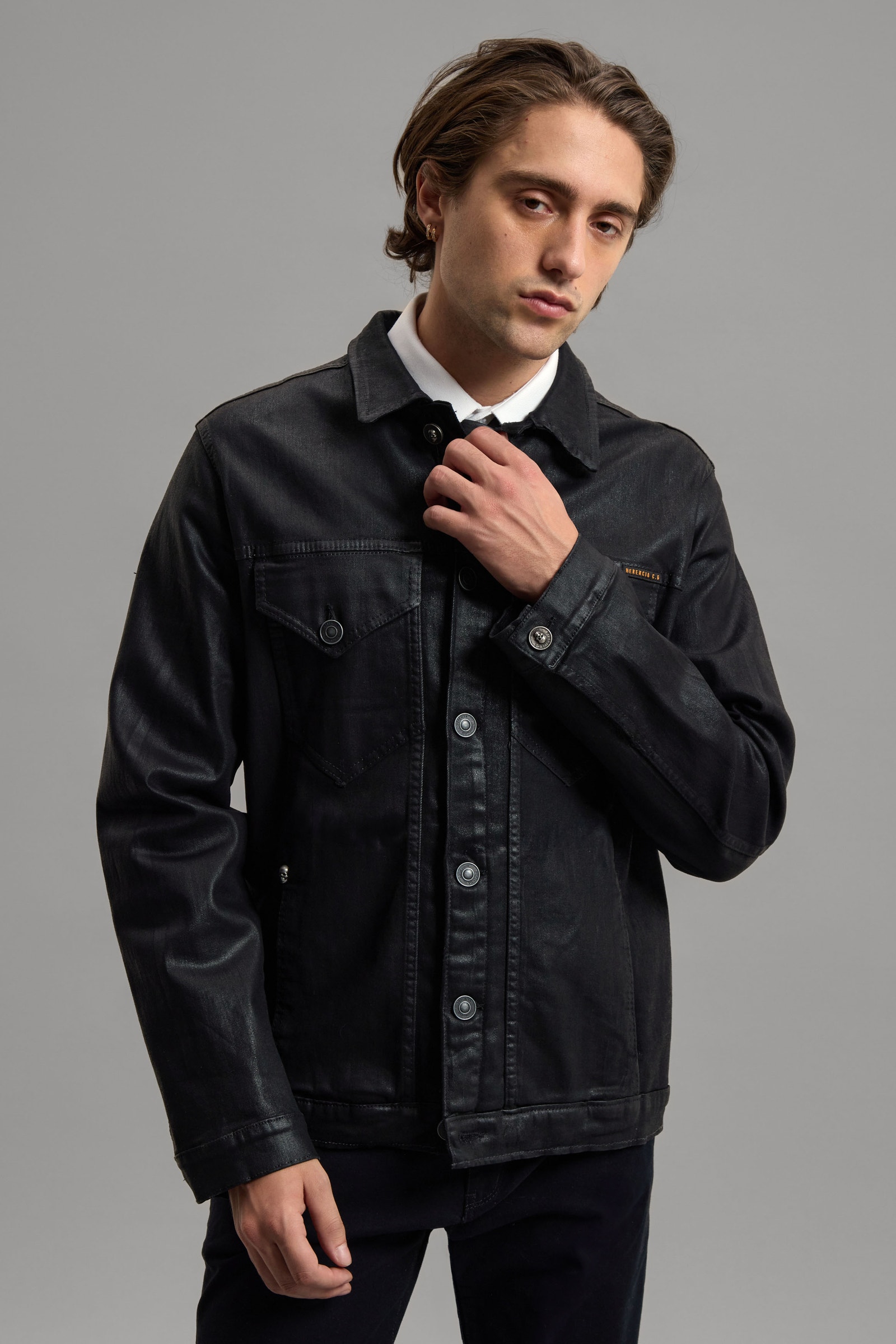 CAMPERA SKULL WAXED BLACK
