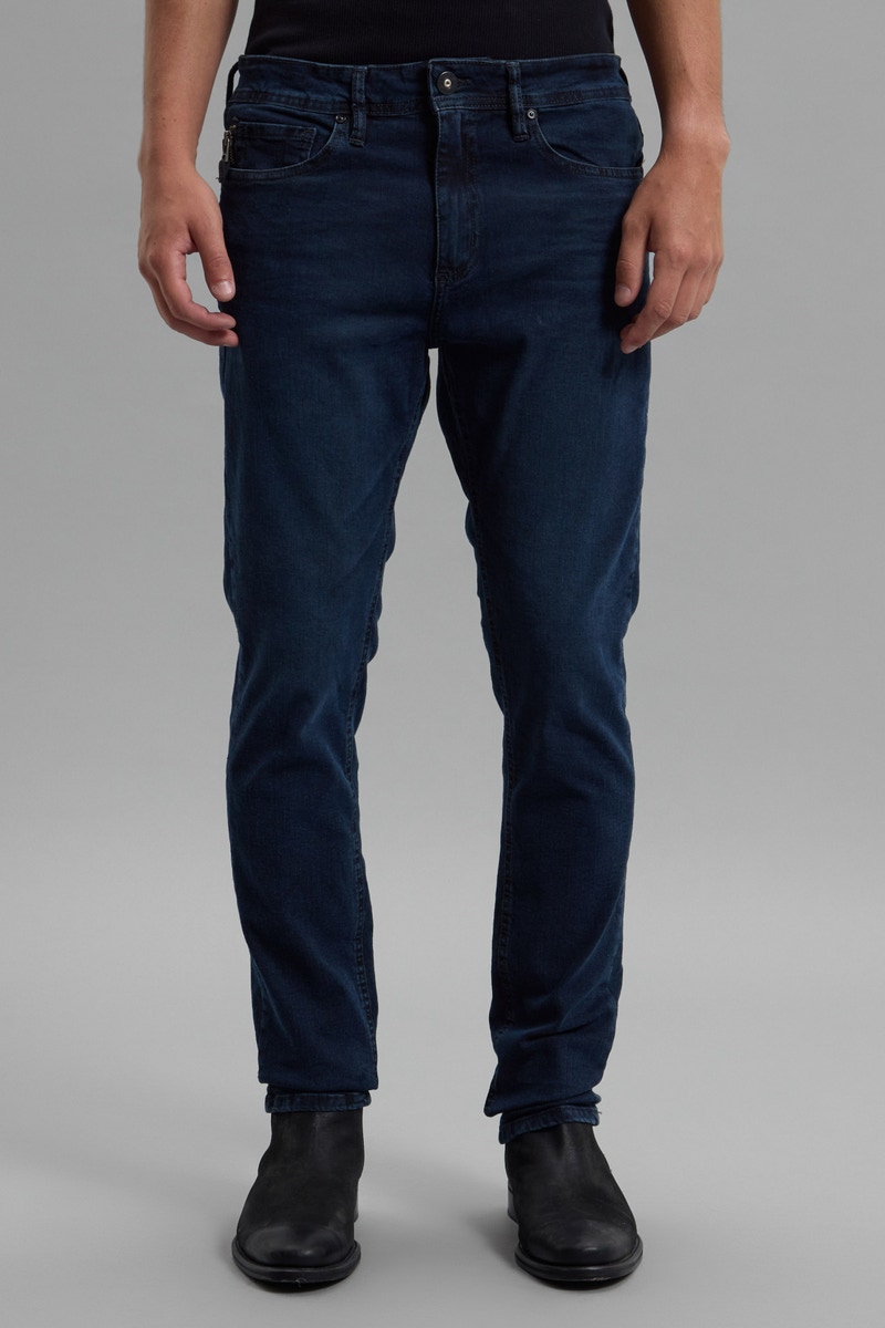 JEANS ZIPPER BLUE BLACK                                                                              